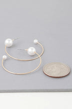 Shiny Delicate Pearl Hoop Earrings | Mixtshop LLC