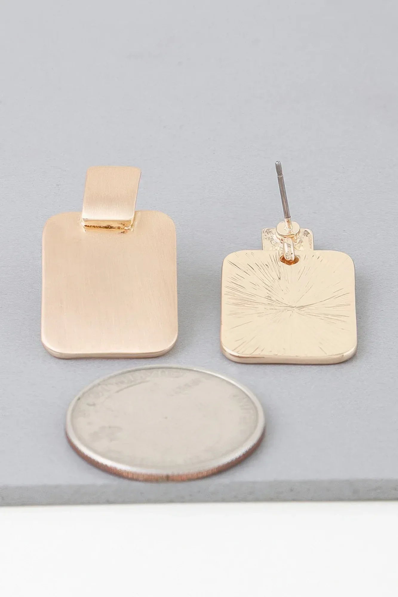 Modern Flat Cubic Earrings Secondary image