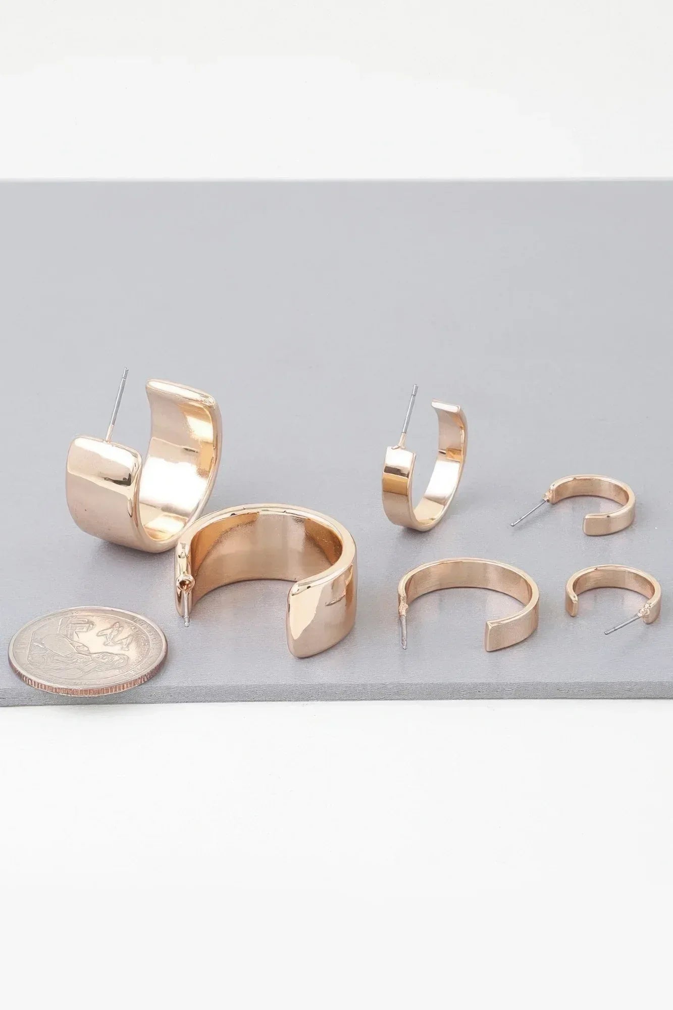 Multi Shiny Modern Hoop Earrings Set | Mixtshop LLC