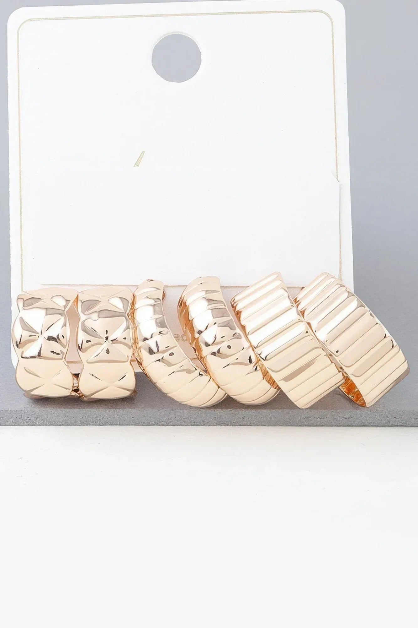 Multi Quilted Hoop Earrings Set | Mixtshop LLC Main image