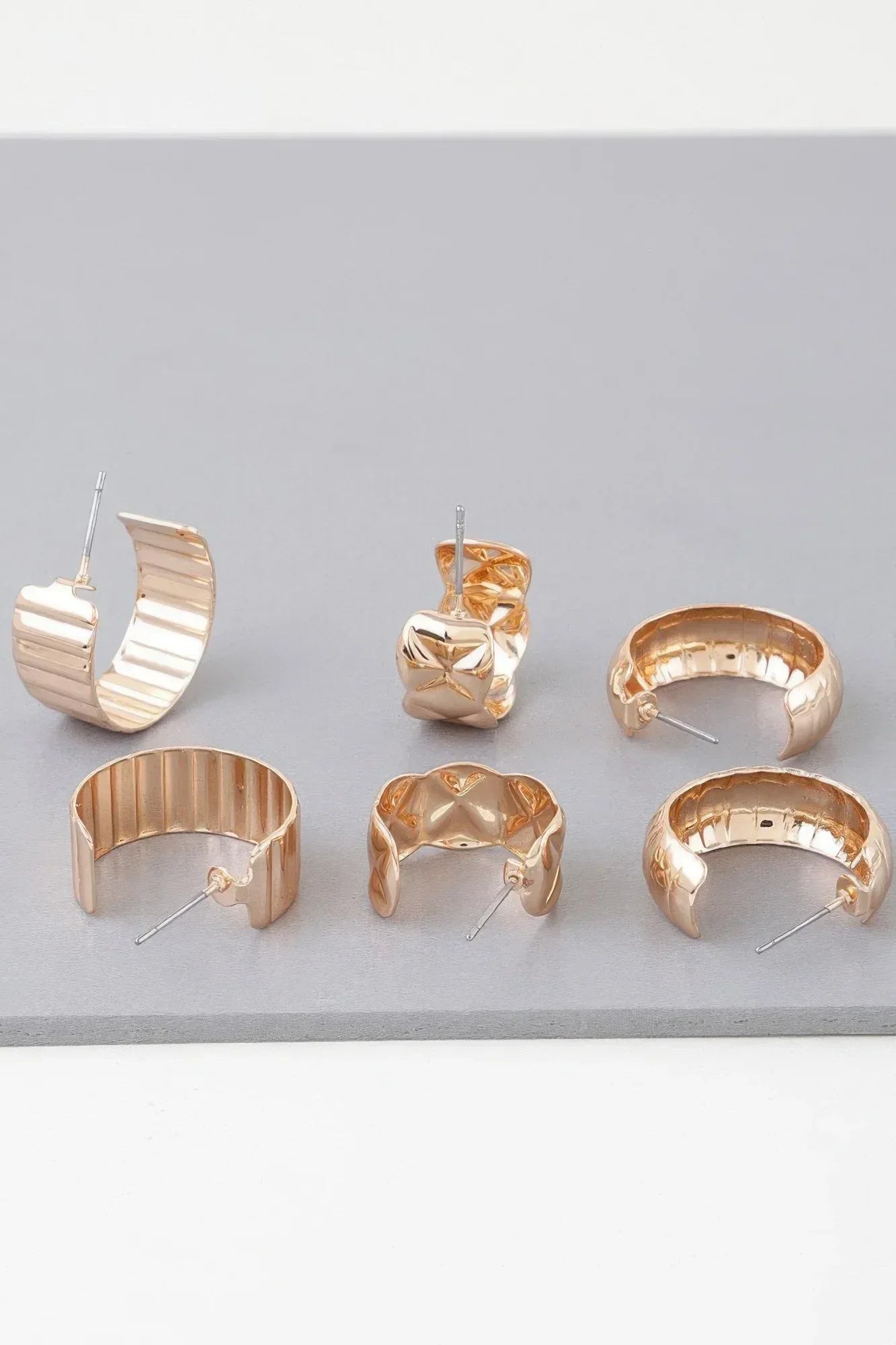 Multi Quilted Hoop Earrings Set | Mixtshop LLC