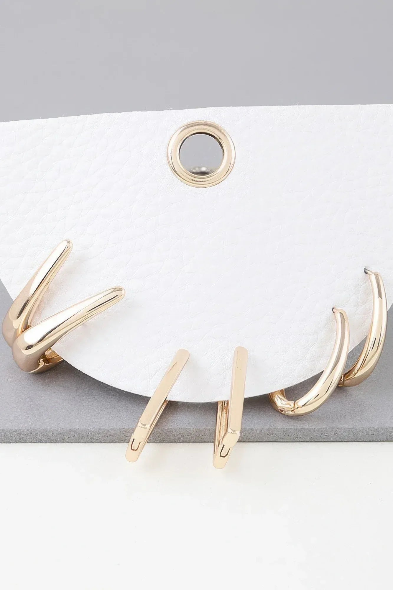 Multi Shiny Modern Hoop Earrings Set | Mixtshop LLC Main image