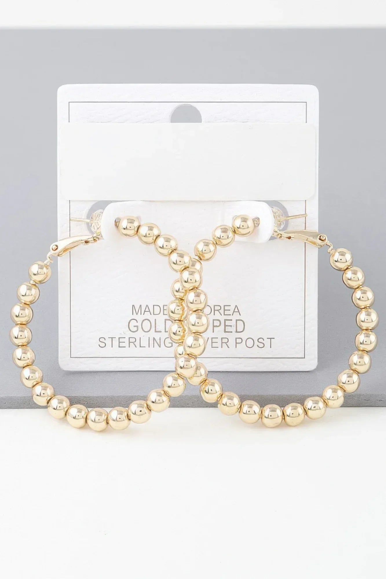 Shiny Beaded Hoop Earrings | Mixtshop LLC Main image