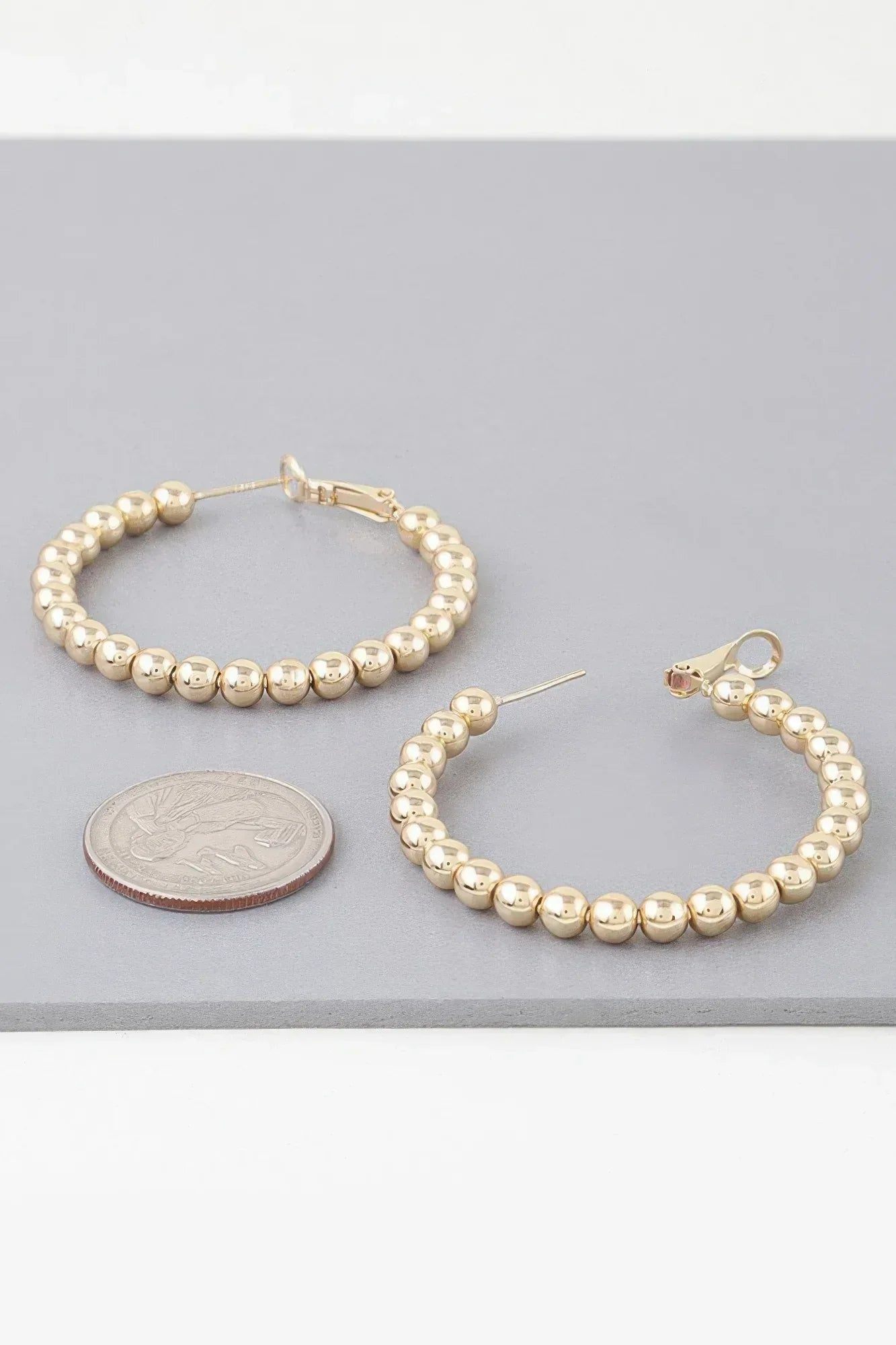 Shiny Beaded Hoop Earrings | Mixtshop LLC
