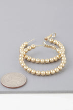 Shiny Beaded Hoop Earrings | Mixtshop LLC