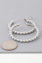 Shiny Beaded Hoop Earrings | Mixtshop LLC