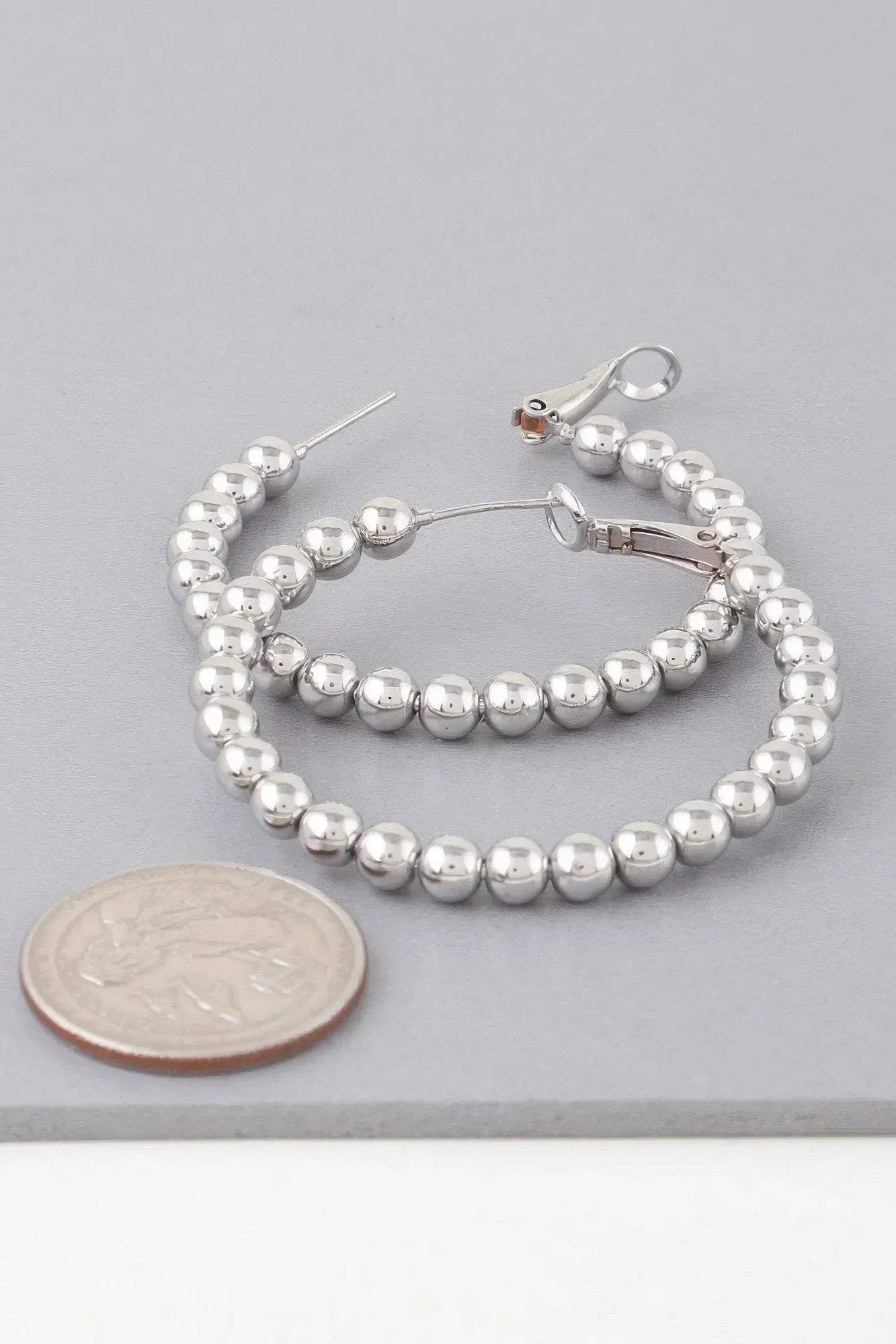 Shiny Beaded Hoop Earrings | Mixtshop LLC