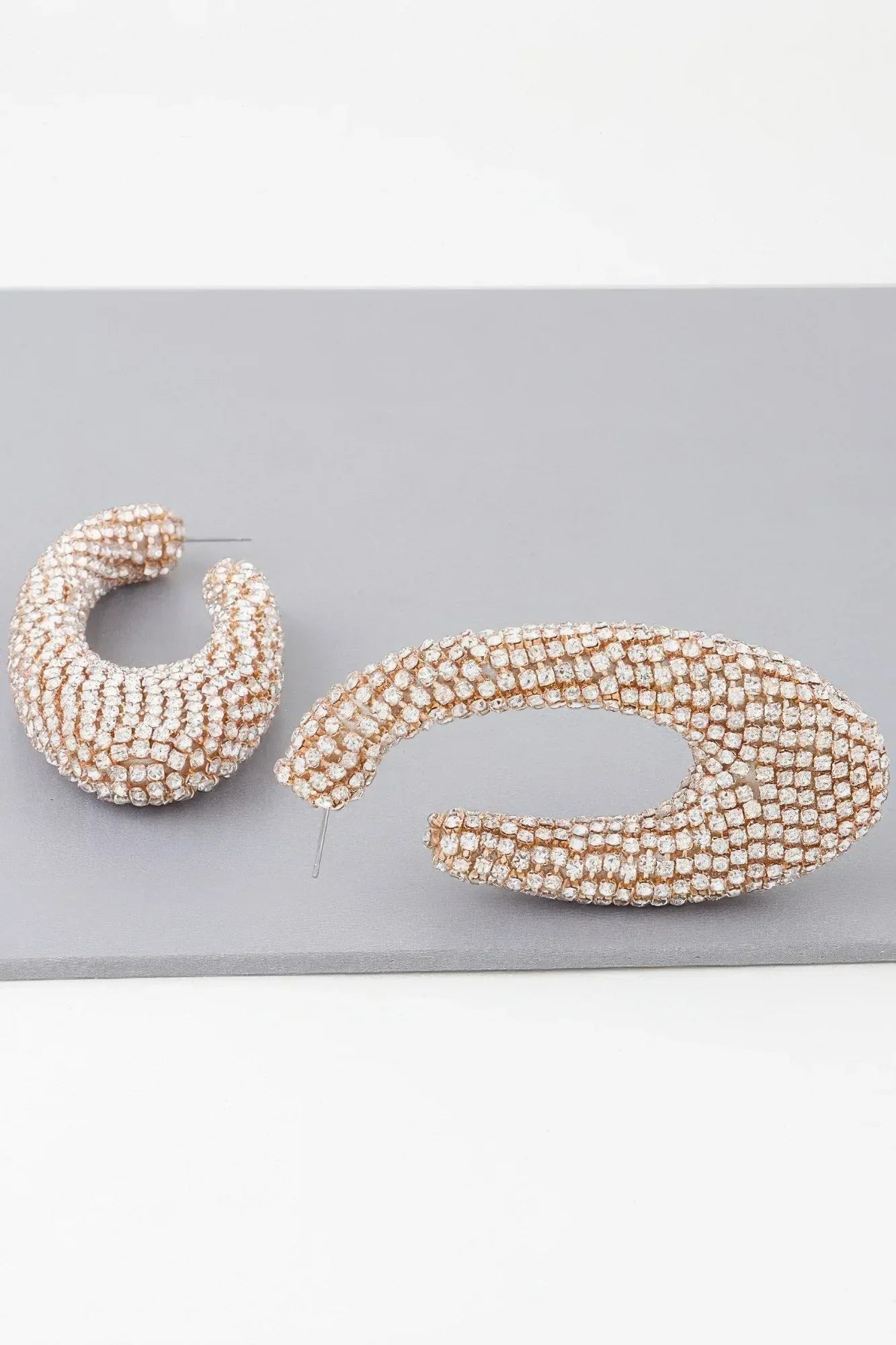 Bejeweled Abstract Oval Earrings Secondary image