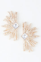 Diamond Rhinestone Flare Earrings | Mixtshop LLC