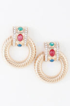 Bejeweled Twisted Hoop Drop Earrings | Mixtshop LLC