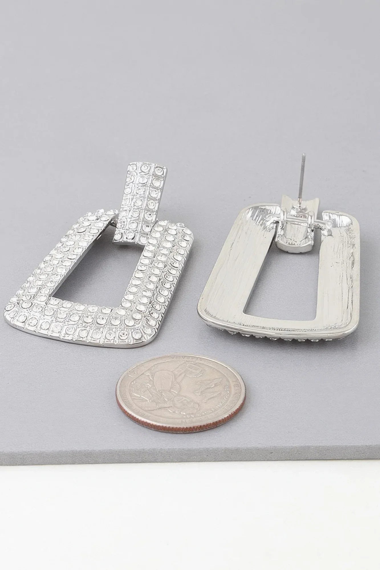 Triple Rhinestone Frame Earrings | Mixtshop LLC