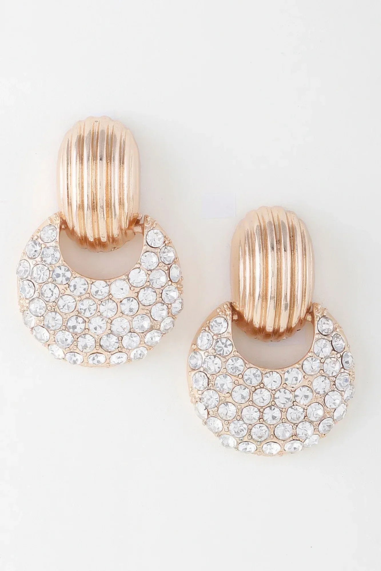 Modern Bejeweled Crescent Moon Earrings | Mixtshop LLC Main image