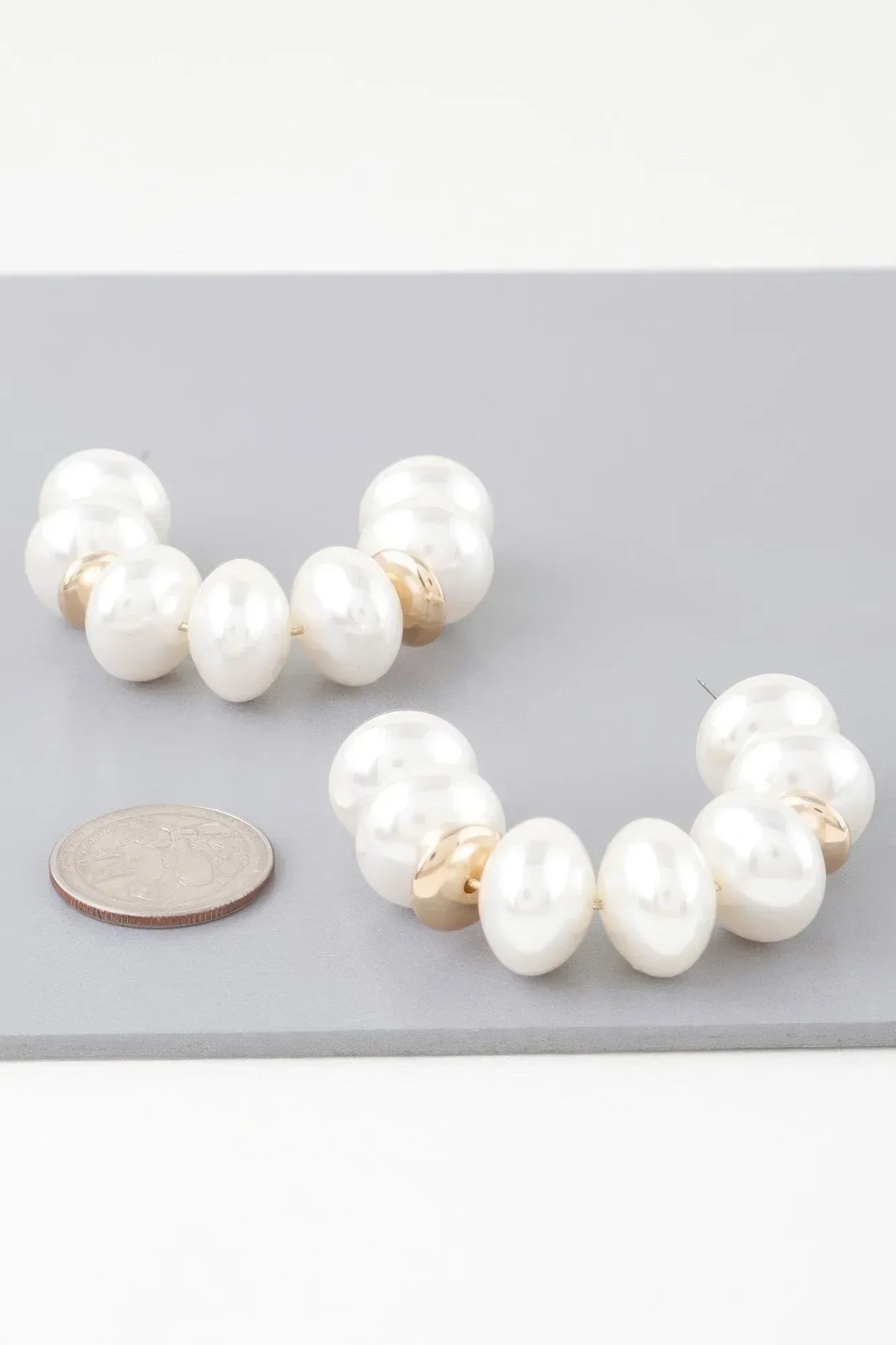 Multi Oval Pearl Hoop Earrings | Mixtshop LLC