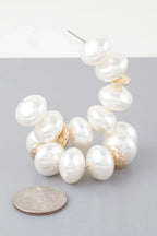 Multi Oval Pearl Hoop Earrings | Mixtshop LLC