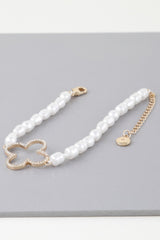 Open Clover Pearl Beaded Bracelet | Mixtshop LLC