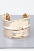 Wide Shiny Rib Open Cuff Bracelet | Mixtshop LLC