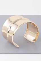 Wide Shiny Rib Open Cuff Bracelet | Mixtshop LLC