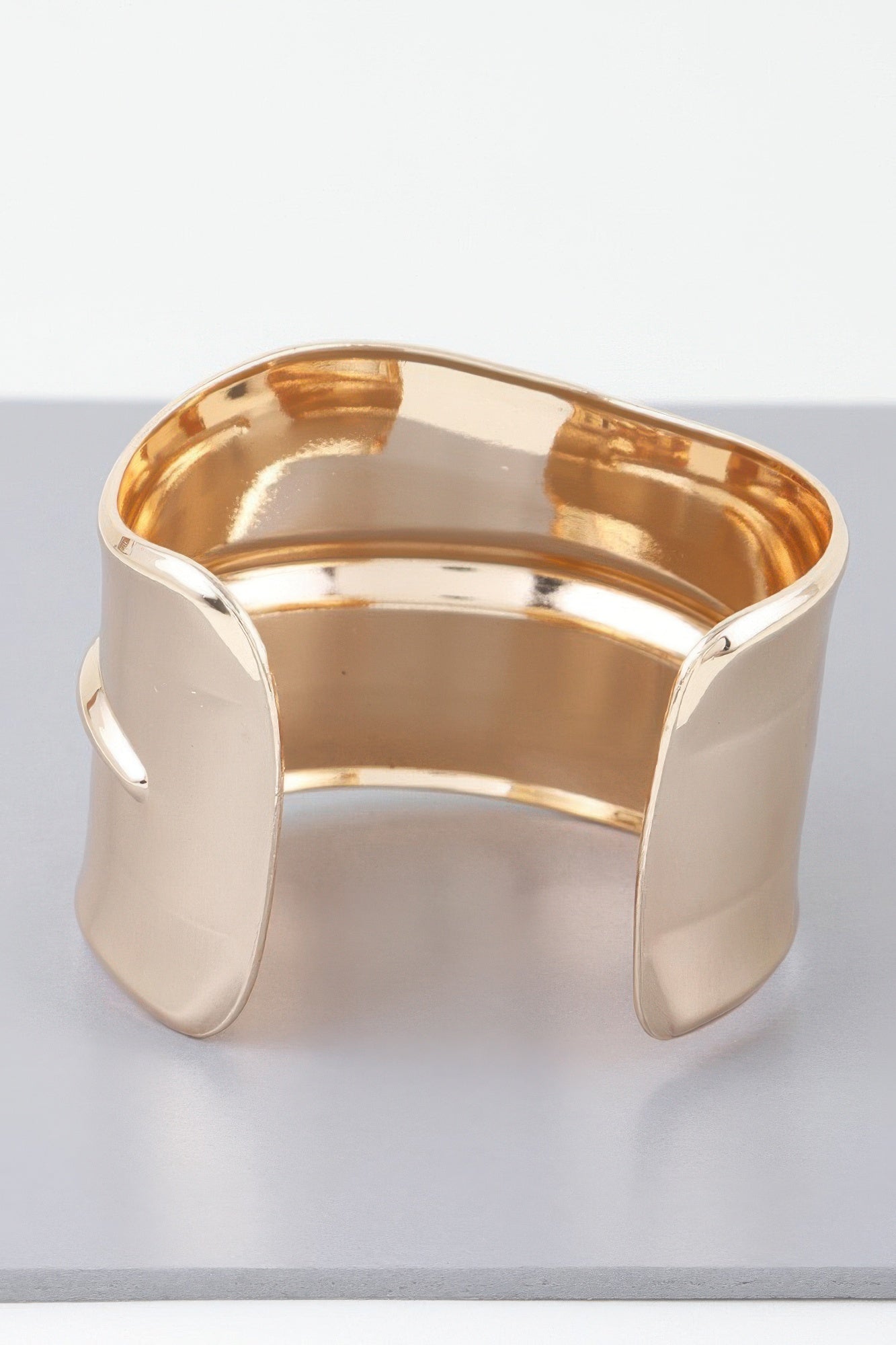 Wide Shiny Rib Open Cuff Bracelet | Mixtshop LLC