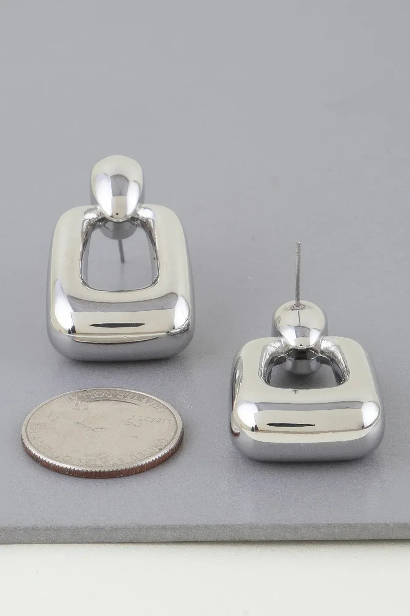 Shiny Modern Frame Drop Earrings | Mixtshop LLC