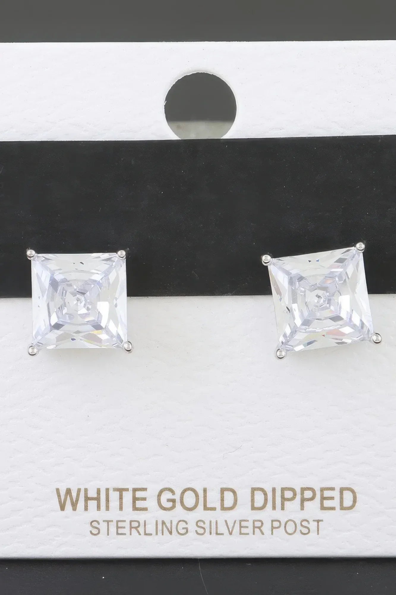 Silver Cubic Zirconia Rhinestone Earrings | Mixtshop LLC Main image