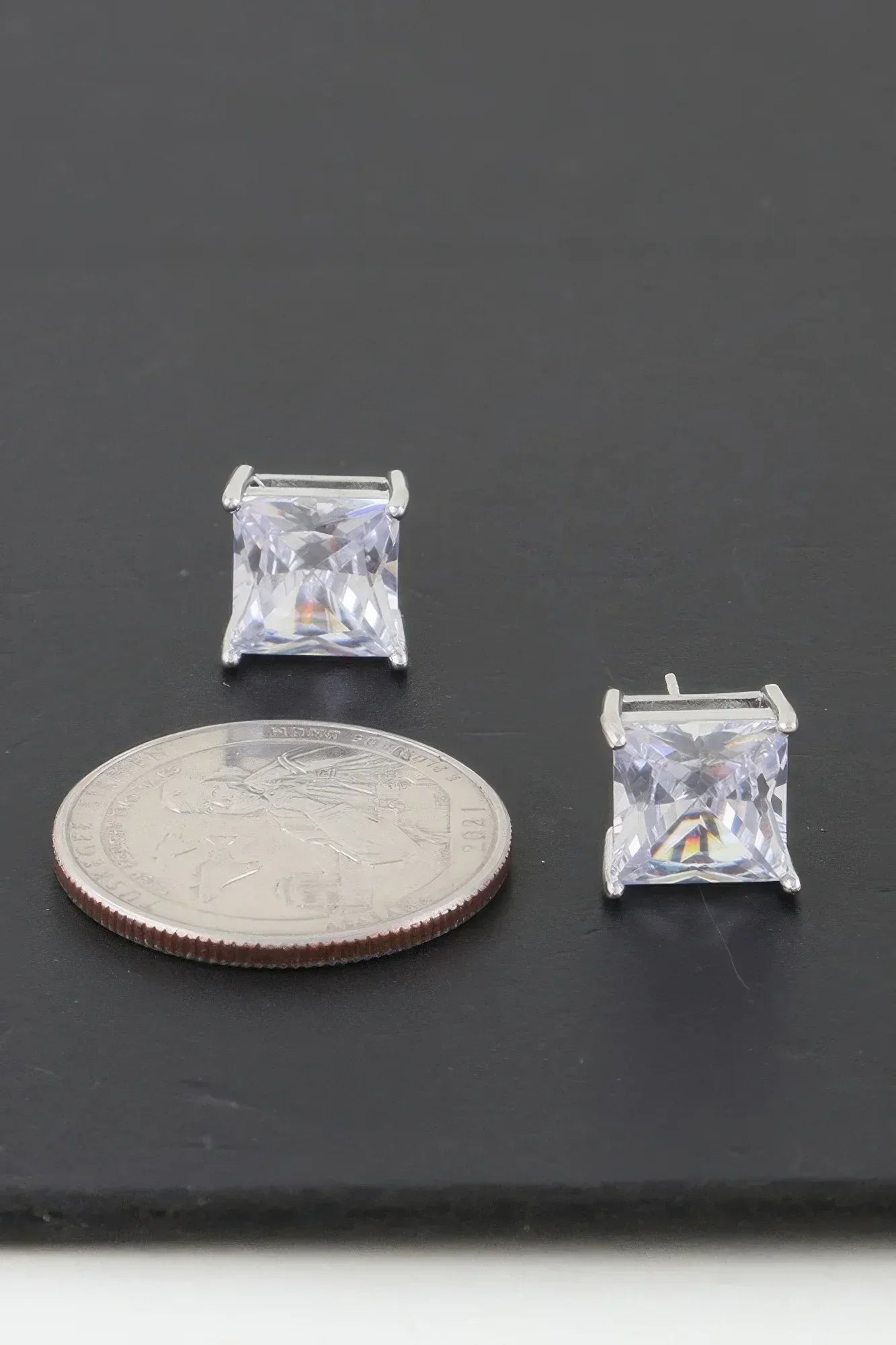 Silver Cubic Zirconia Rhinestone Earrings Secondary image