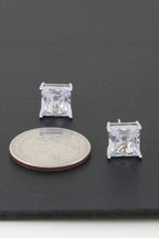 Silver Cubic Zirconia Rhinestone Earrings | Mixtshop LLC