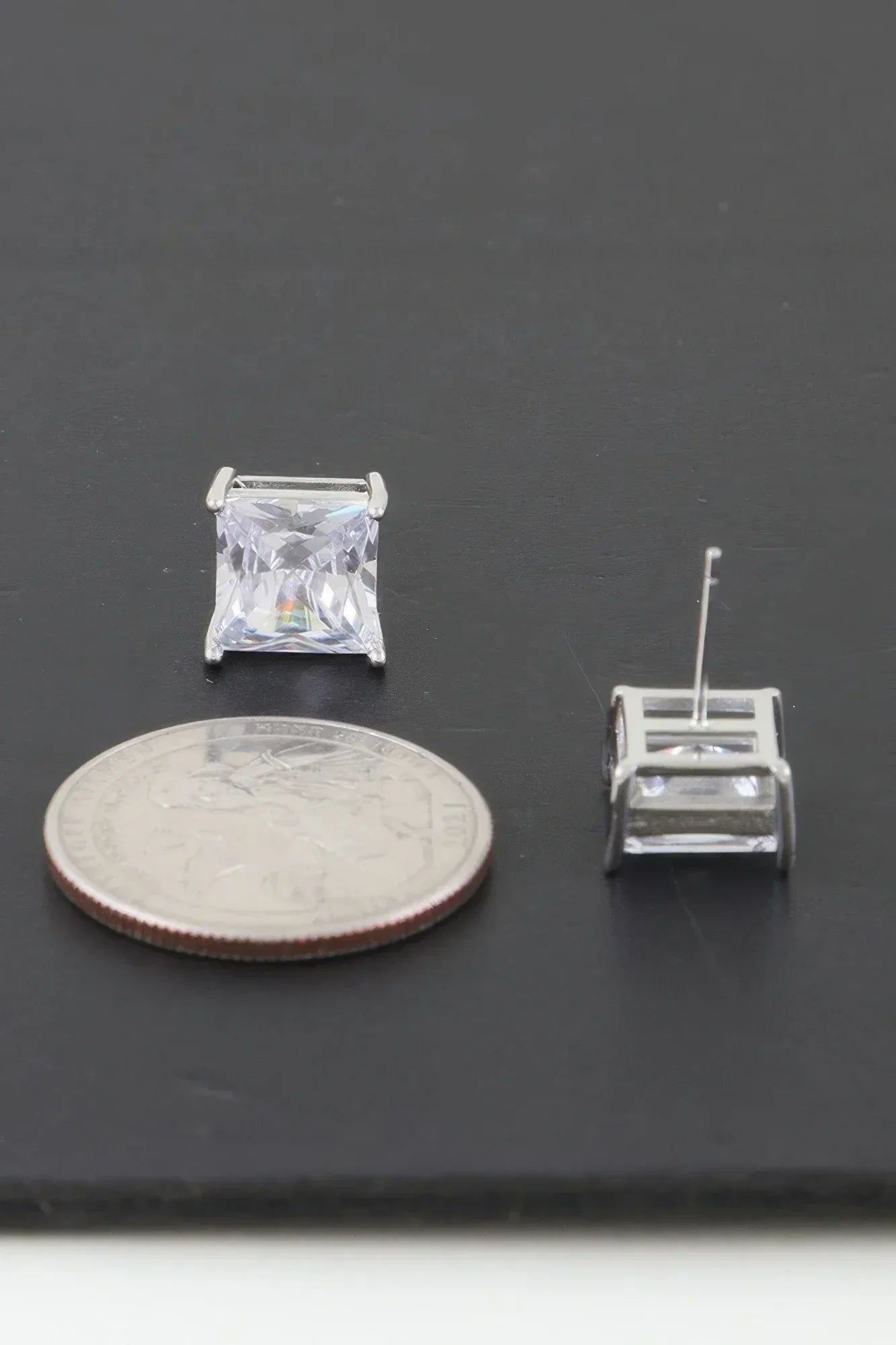 Silver Cubic Zirconia Rhinestone Earrings | Mixtshop LLC