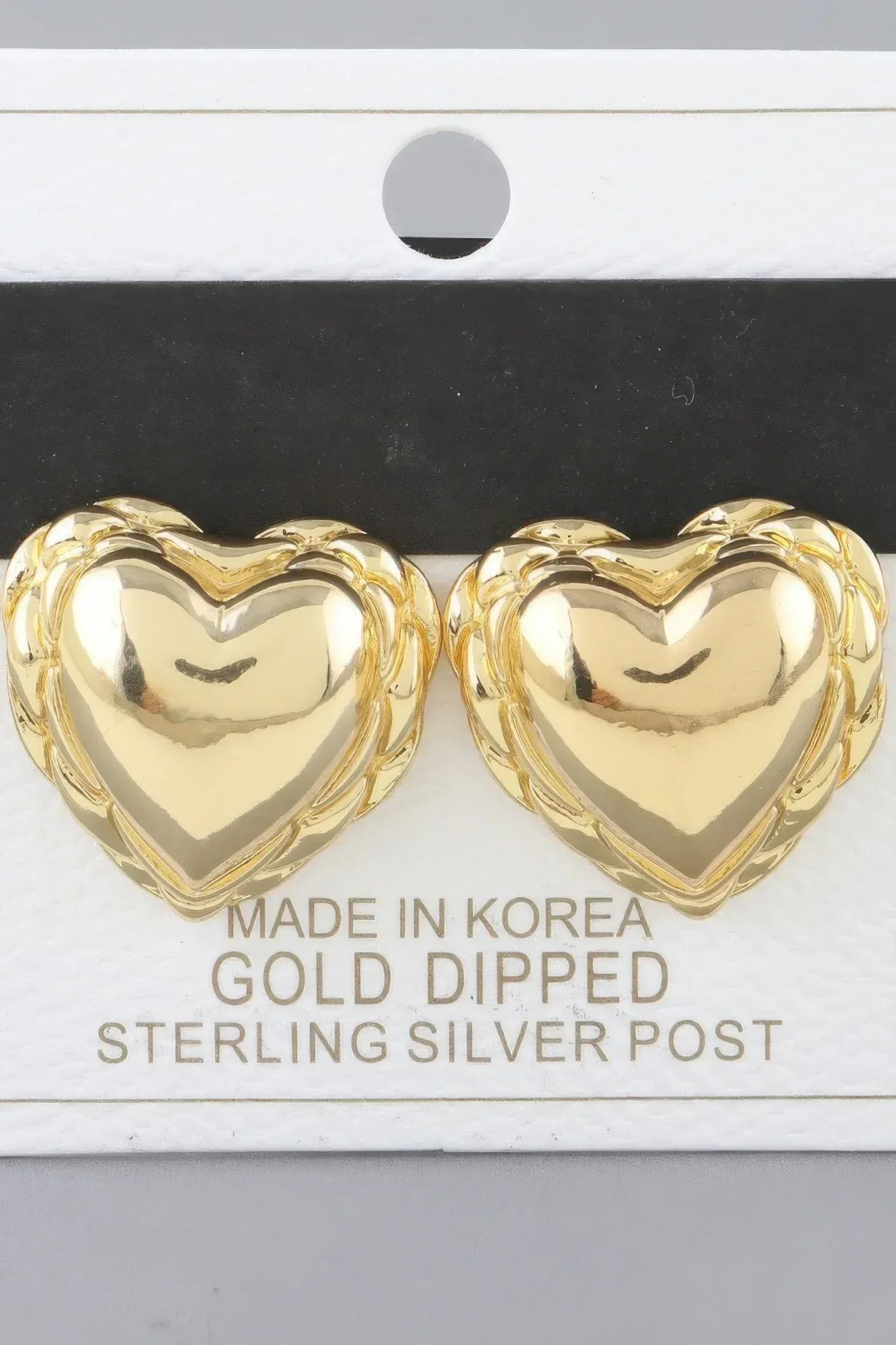 Shiny Braided Heart Stud Earrings | Mixtshop LLC Main image