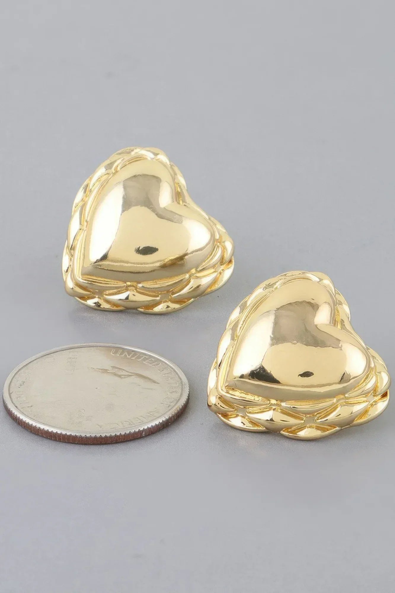 Shiny Braided Heart Stud Earrings Secondary image
