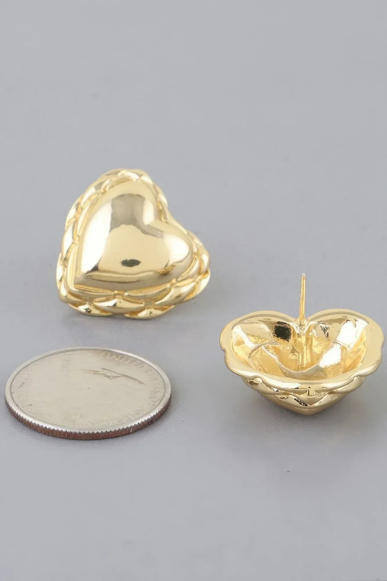 Shiny Braided Heart Stud Earrings | Mixtshop LLC