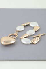 Multi Stone Heart Toggle Bracelet | Mixtshop LLC