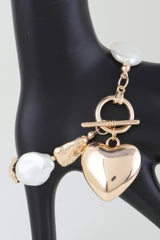 Multi Stone Heart Toggle Bracelet | Mixtshop LLC