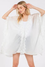 Flower Pattern Trim Detail Poncho | Mixtshop LLC