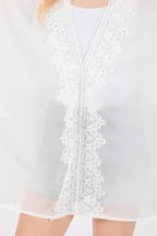 Flower Pattern Trim Detail Poncho | Mixtshop LLC