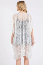 Flower Pattern Crochet Lace Tassel Cover Up | Mixtshop LLC