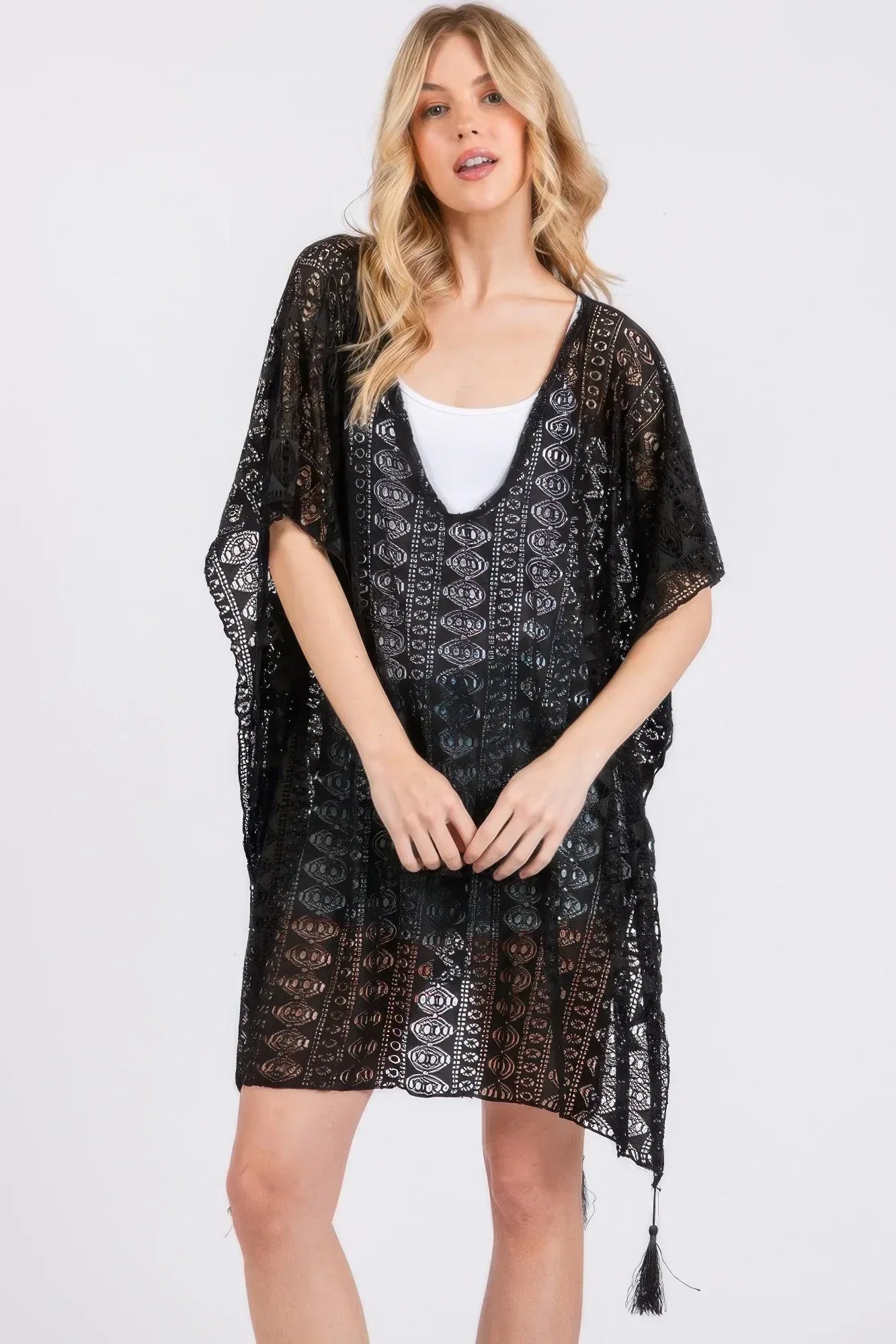 Crochet Lace Tassel Cover Up | Mixtshop LLC Main image