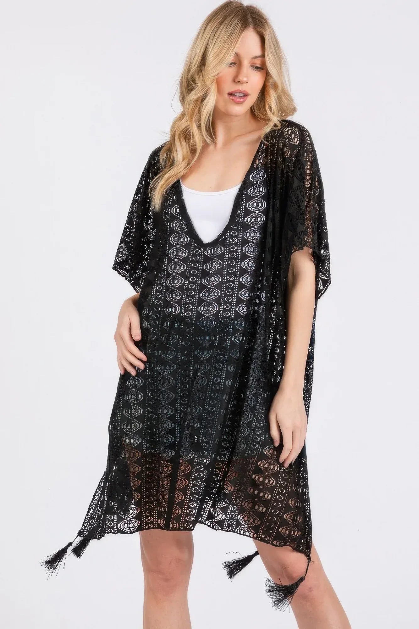 Crochet Lace Tassel Cover Up Secondary image