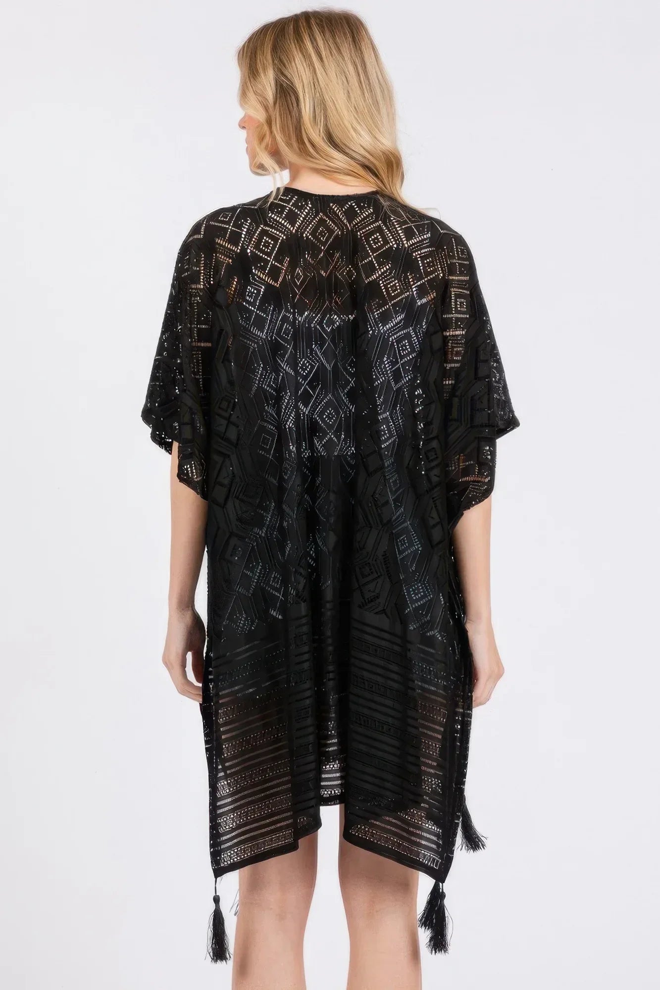 Geometric Pattern Tassel Cover Up | Mixtshop LLC