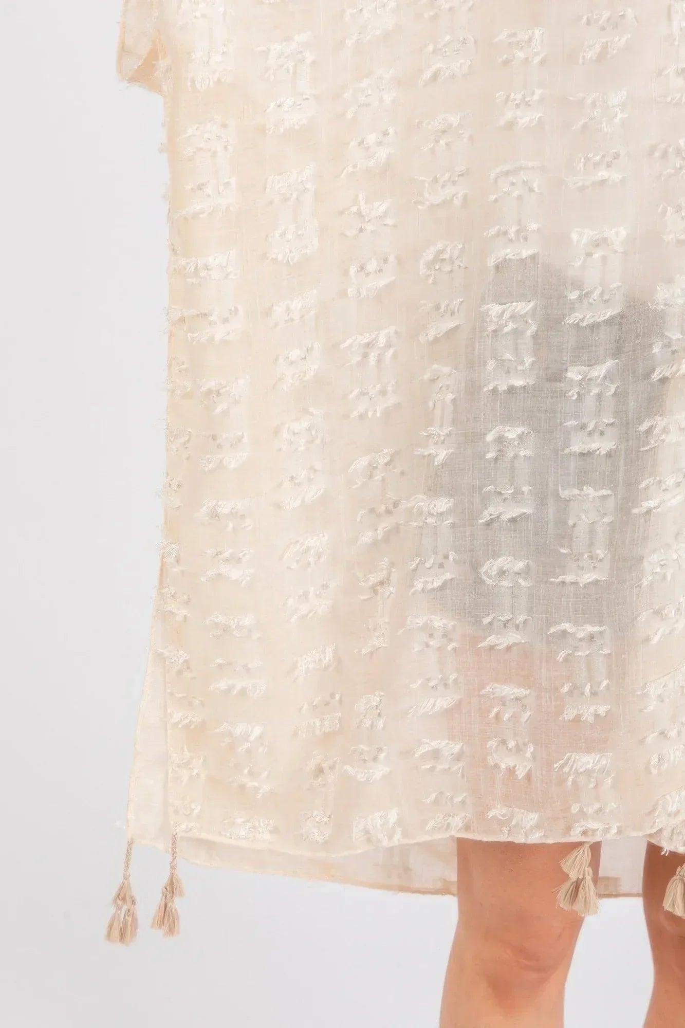 Distressed Pattern Tassel Kimono | Mixtshop LLC