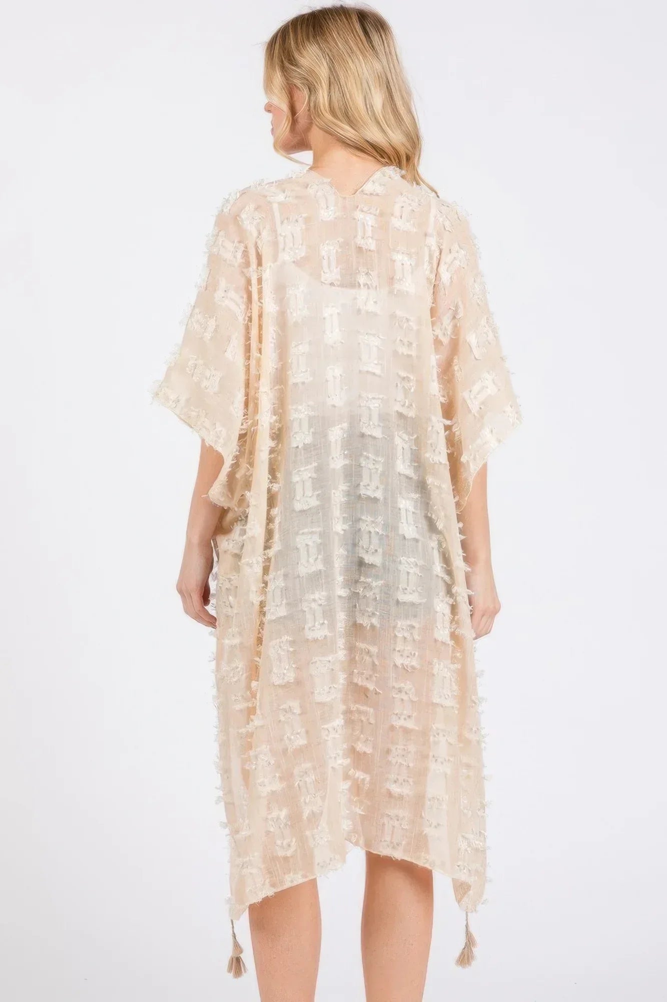 Distressed Pattern Tassel Kimono | Mixtshop LLC