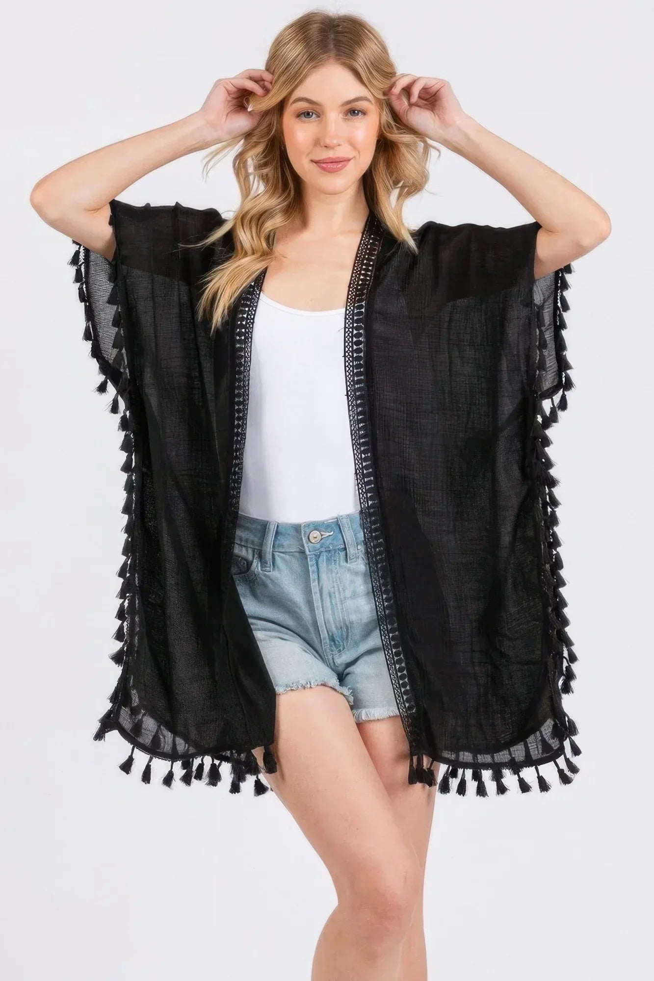 Crochet And Tassel Trim Cover Up Secondary image