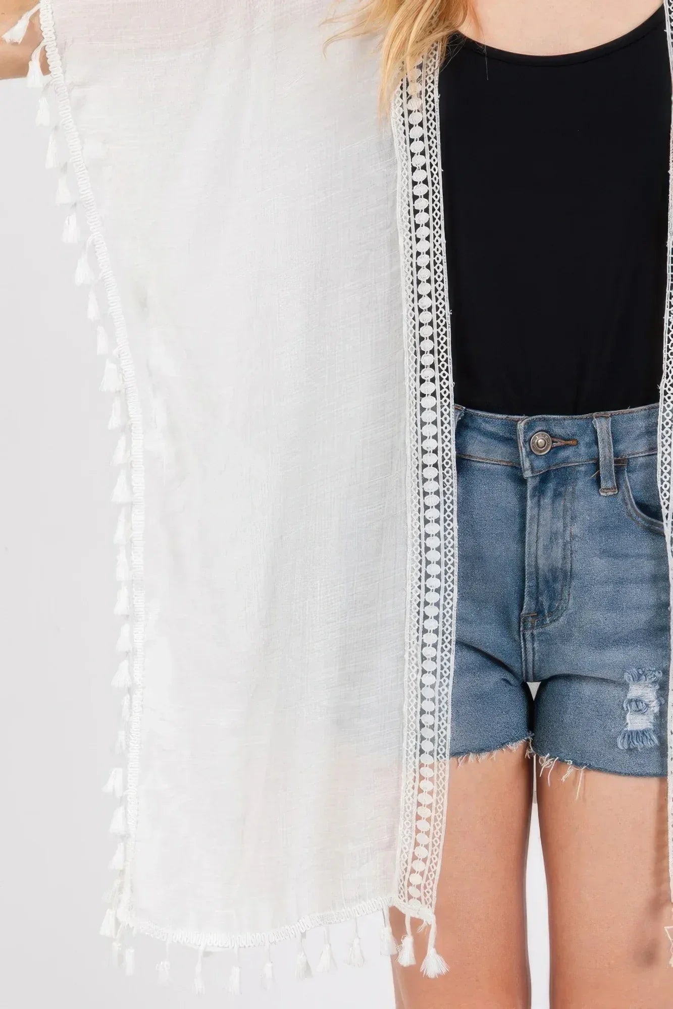 Crochet And Tassel Trim Cover Up | Mixtshop LLC