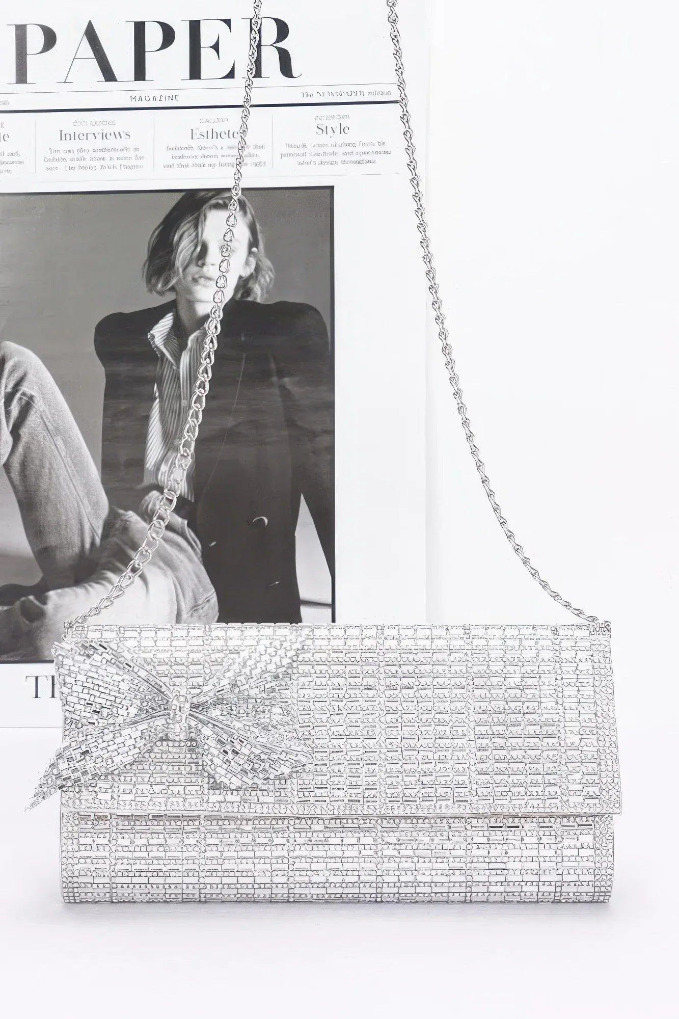 Rhinestone Party Clutch W/ Rhinestone Bow | Mixtshop LLC Main image