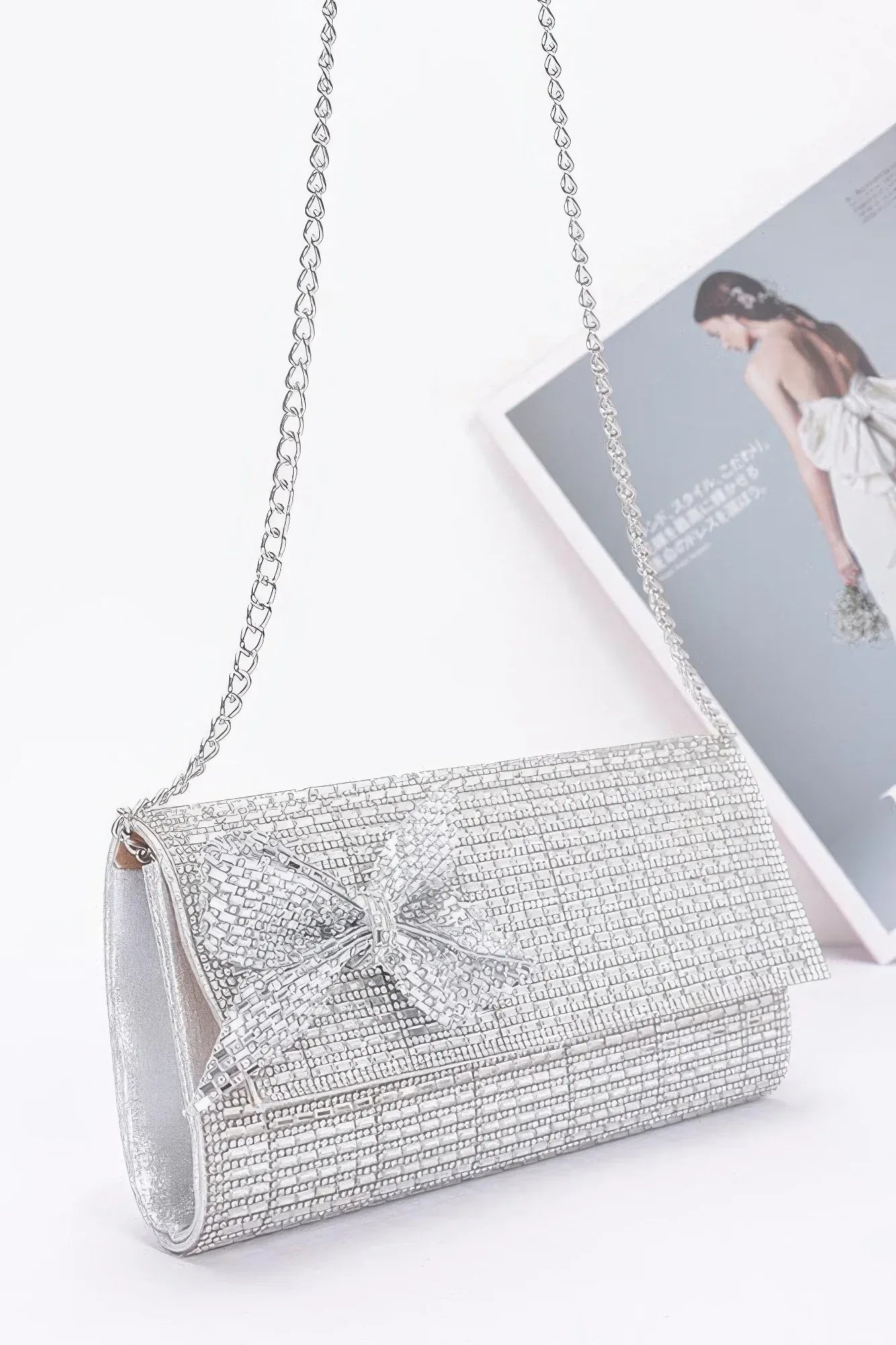 Rhinestone Party Clutch W/ Rhinestone Bow Secondary image