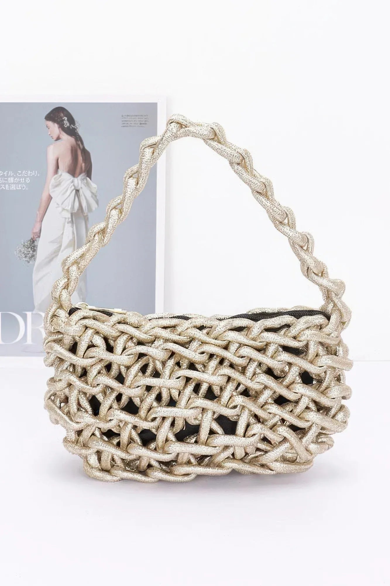 Metallic String Handmade Tote Bag | Mixtshop LLC Main image