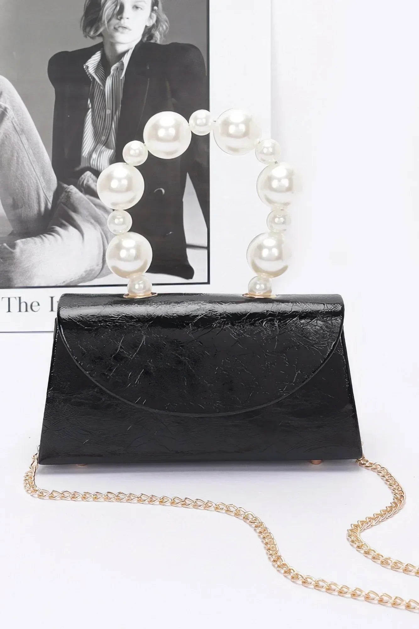 Metallic Pearl Handle Flap Bag | Mixtshop LLC Main image