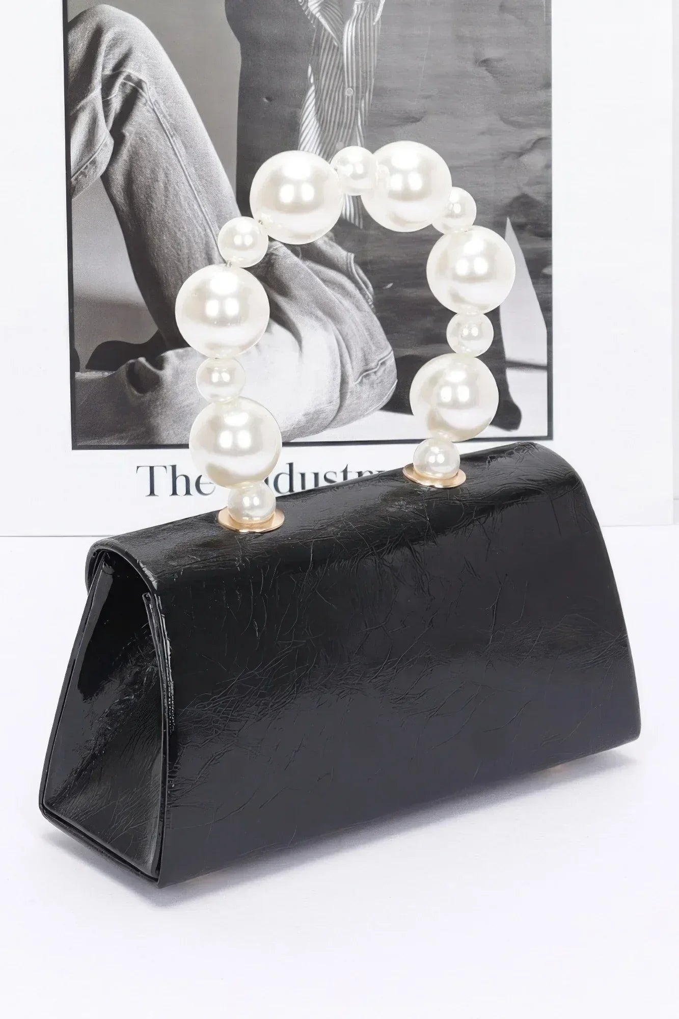 Metallic Pearl Handle Flap Bag Secondary image