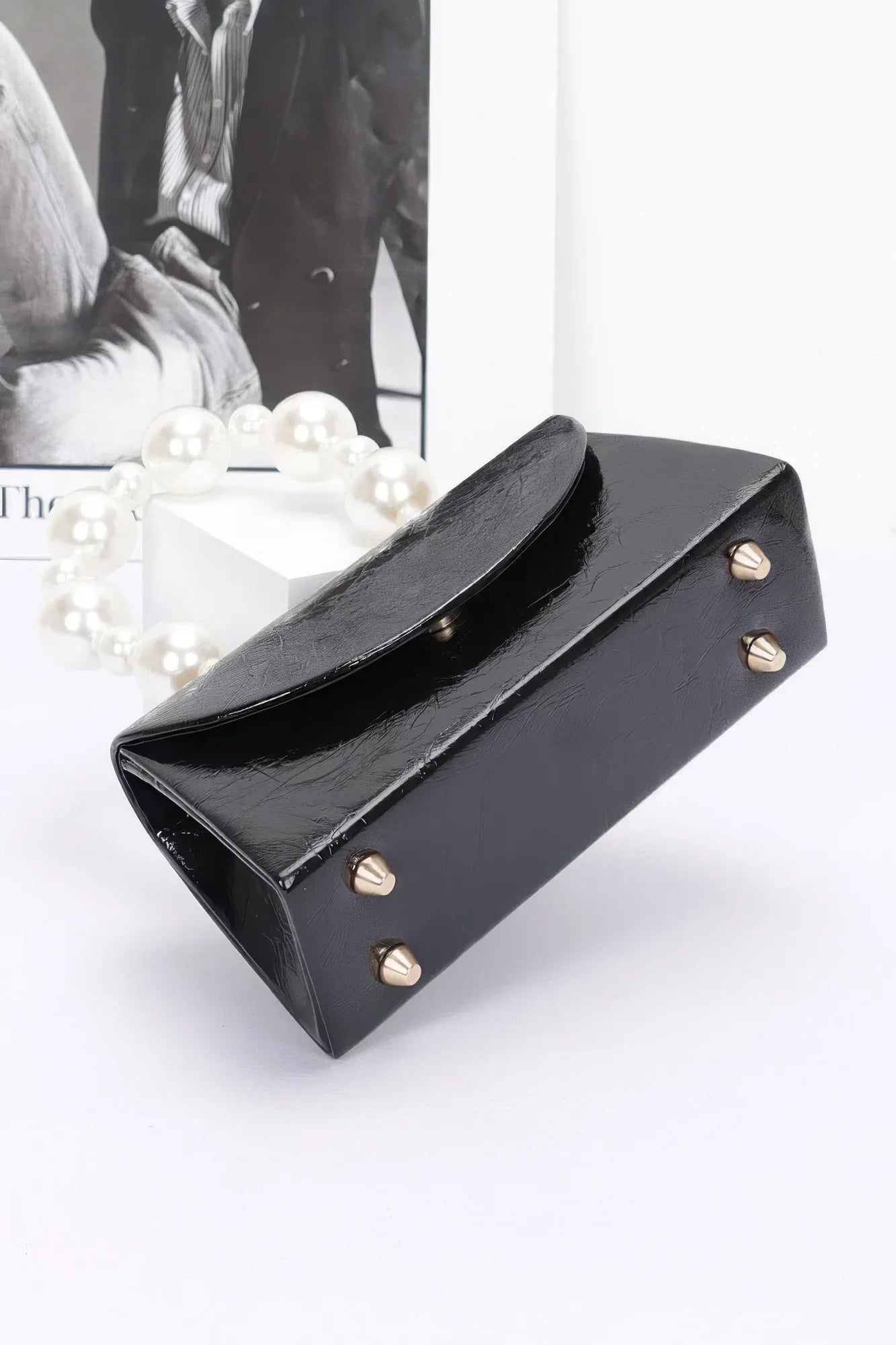 Metallic Pearl Handle Flap Bag | Mixtshop LLC