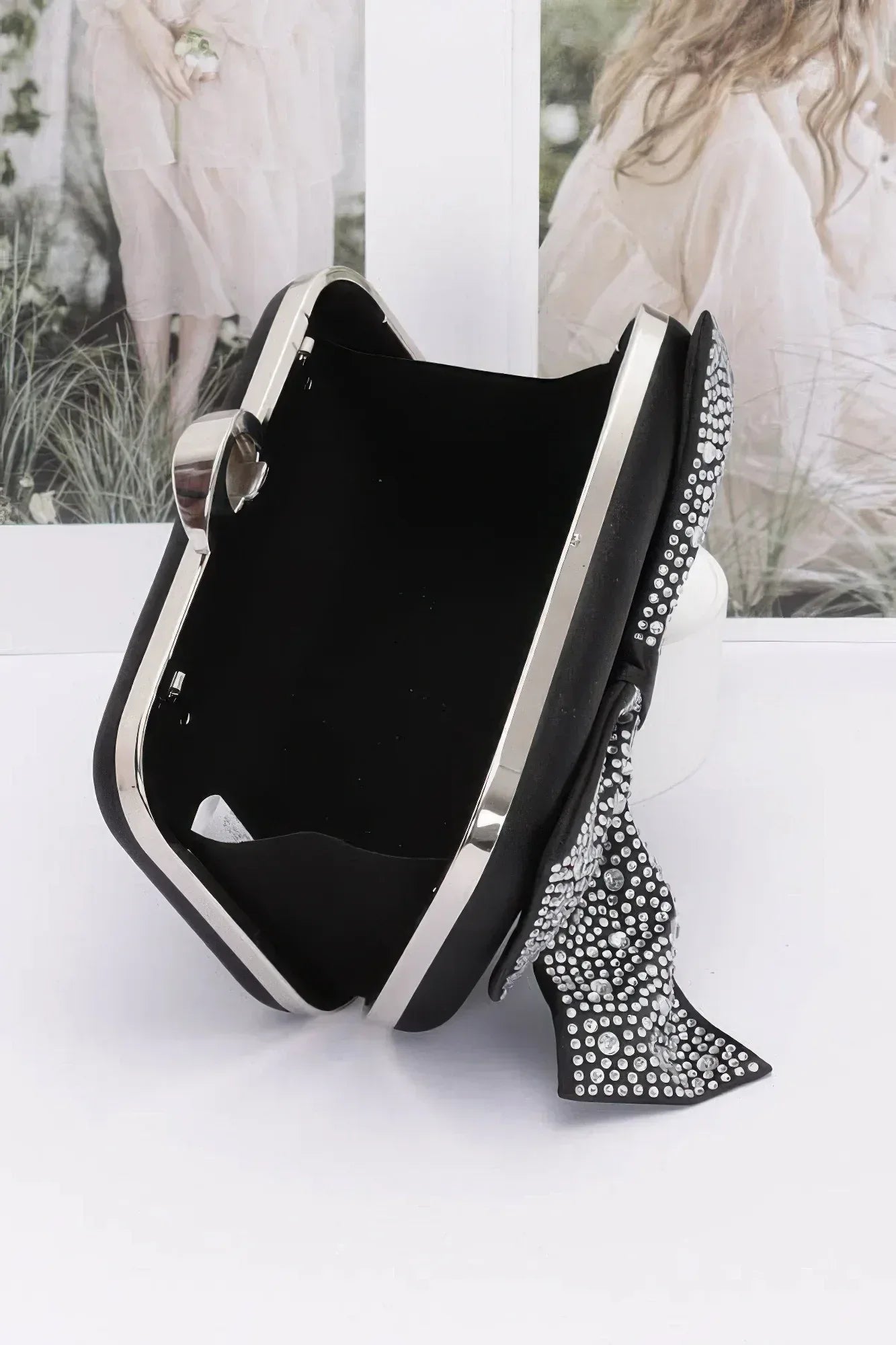 Rhinestone Hotfix Ribbon Nylon Hard Case Clutch | Mixtshop LLC