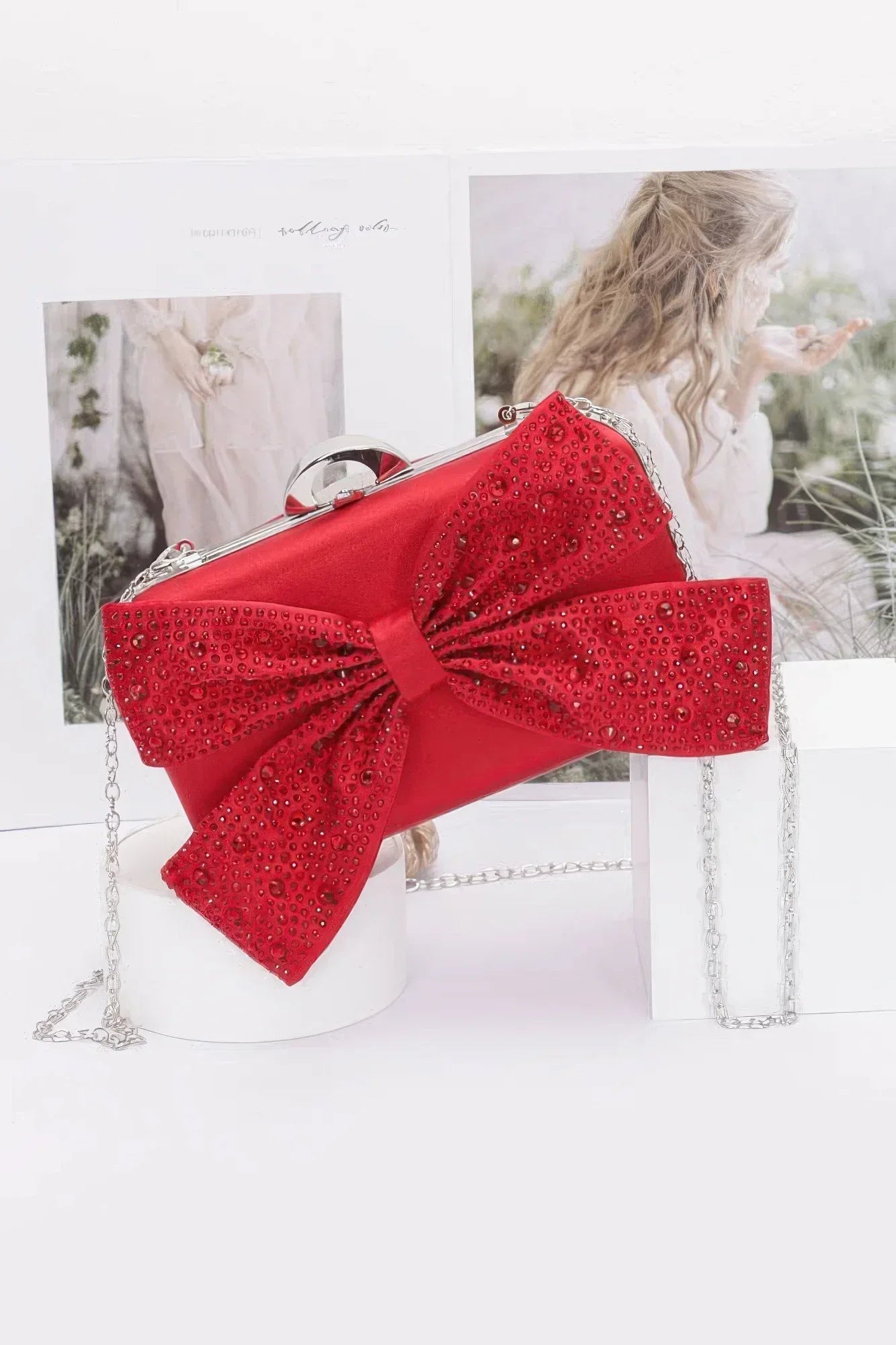 Rhinestone Hotfix Ribbon Nylon Hard Case Clutch | Mixtshop LLC